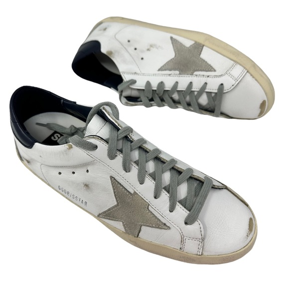 Golden Goose Dresses & Skirts - Golden Goose White Blue Super Star Leather Sneaker Women Size 40 US 10 No Box